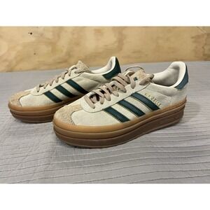 Adidas Gazelle Bold Cream Collegiate Green ID7056 Shoes Womens Size 5.5